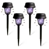 2/4 Stück Solar-Mückenfalle, 2 in 1, Mückenschutz und Beleuchtung, Lampe gegen Mücken, Bodenstecker, Beleuchtung für den Außenbereich, wasserdicht, violettes Licht gegen Mücken, für Garten, Hof
