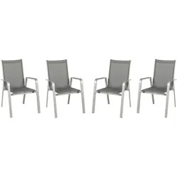 Gartensessel-Set 4tlg. stapelbar Urban Aluminium