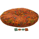 Sitzkissen garten bunt, sesselauflage outdoor, sitzerhöhung stuhl, stuhlkissen rund 55 cm, bodenkissen boho, sitzkissen sessel senioren für stuhlerhöhung erwachsene auto gartenstuhl(Orange,55x55 x8cm