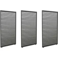 Mendler 3er-Set Aluminium Paneele für Pergola HWC-L46, Terrassenüberdachung, Lamellenpaneel