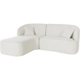 LeGer Home by Lena Gercke Ecksofa "Dilara L-Form", beige (natur), B:200cm H:87cm T:165cm, Struktur fein 100% Polyester);Samtoptik (100% Polyester);Bouclé (100% Polyester), LEGER HOME BY LENA GERCKE, Sofas, Ecksofa, gerundete Rückenlehne und Front, in 3 Bezugsqualitäten