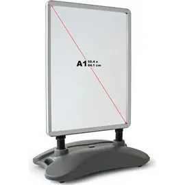 Wiltec Kundenstopper DIN A1 – 790 x 500 x 1145 mm – beidseitig – mit Wassertank, Federn und Alu-Rahmen – Plakatständer Werbeaufsteller Wer...