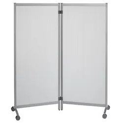 2 PAPERFLOW Trennwand, transparent 76,0 x 160,0 cm mit Rollen