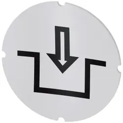 Siemens 3SU19000AB710RK0 Einlegeschild für Leuchtdrucktaster, rund, milchig, Symbol: Verriegeln - 10 Stück