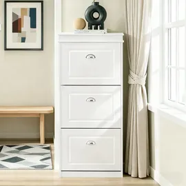 SoBuy Schuhkipper 53 x 117 x 24 cm weiß / weiß