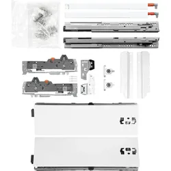 BLUM Schubladenschienen TANDEM-Höhe 115 m. Reling 227mm 30kg, NL600 weiß KB600mm