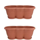 Hti-Living Blumenkasten 40 x 17 x 19 cm Orange