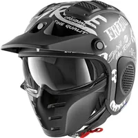 Shark X-Drak Freestyle Cup Mat Jethelm, schwarz-weiss, Größe XS