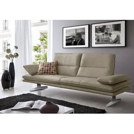 W.Schillig Designsofa Flachgewebe 3-Sitzer Braun