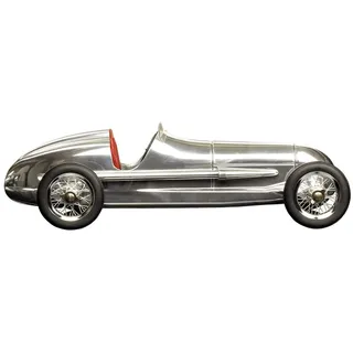 Authentic Models | Modellauto Silberpfeil aus silbernem Aluminium mit rotem Sitz | PC014R | Oldtimer Rennwagen | 31 x 15 x 9 cm