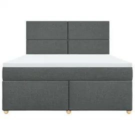 vidaXL Boxspringbett mit Matratze Dunkelgrau 180x200 cm Stoff