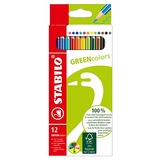 Stabilo Dreikant-Buntstift STABILO GREENtrio - 12er Pack - mit 12 verschiedenen Farben