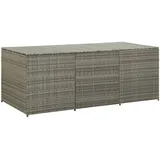IKAYAA Gartenbox Wasserdicht XXL Rattan Auflagenbox Gasdruckfedern Gartenbox mit Deckel Aufbewahrungskiste mit Zwei Radern Leicht Bewegen Kissenbox für Garten Balkon-Grau-180 x 90 x 70 cm