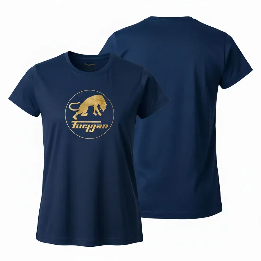 Furygan Corpo Logo Kurzarm-t-shirt - Navy / Gold - S
