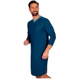 TRIGEMA Pyjama TRIGEMA "TRIGEMA Herren-Nachthemd aus Biobaumwolle (kbA)", Herren, Gr. M, blau (saphir, c2c), 100% Baumwolle (Bio-Baumwolle kbA), Basic, Homewear-Sets Pyjama