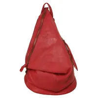 Samantha look Cityrucksack, echt Leder, Made in Italy rot