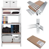 Lagerregal verzinkt belastbar bis 875 kg - Maße: 180 x 75 x 45 cm Regal Steckregal Kellerregal Werkstattregal Schwerlastregal