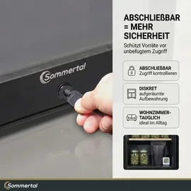 sommertal WK 50 Weinkühlschrank – 15 Flaschen, 5–20 °C einstellbar, abschließbar, LED-Beleuchtung, Glastür, Touchscreen, | 5-20°C, UV-Schutz