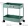 Relaxdays Rollwagen, 2 Etagen, Servierwagen, Küchenwagen, Bad & Büro, Rollregal, HBT 38x39,5x21,5 cm, Bastelwagen, grün