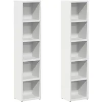 vidaXL CD-Regale 2 Stk. Standregal 21 x 16 x 93,5 cm Weiß