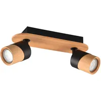 Trio Aruni 801100232, Metall Schwarz Holz Natur, exkl. 2x