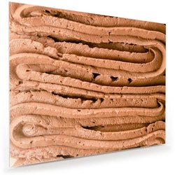 Primedeco Glasbild Wandbild Cremices Schokoladeneis mit Aufhängung, Süsses braun 100 cm x 80 cm