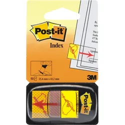 Post-it Haftstreifen Index Symbole 50 Streifen Unterschrift gelb Packung mit 12 Stück