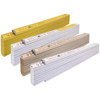 Stabila Holz-Gliedermaßstab Type 1407 2 m weiß, metrische Skala
