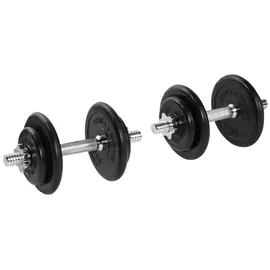 Gorilla Sports Kurzhantelset Gummi 20 kg schwarz