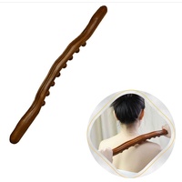 Holzschabestab mit 8 Perlen, Muskelentspannungs Massagestab für Rücken, Bein, Arm, Nacken( braun)