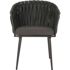 Mendler HWC-N38 Aluminium-Gartenstuhl 61 x 61 x 82 cm anthrazit 2 St.