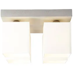 BRILLIANT Lampe Monty Deckenleuchte 4flg beton/weiß   4x A60, E27, 40W, geeignet für Normallampen (nicht enthalten)
