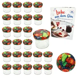 25er Set Sturzglas 125ml Einmachglas TO66 Obst Deckel DiamantZucker-Rezept