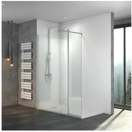 WITEN&NOCK Walk in Duschwand nano esg 8mm mit Seitenteil Duschabtrennung Duschkabine, 100x195cm mit 50cm Schwenktür