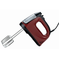 Handmixer 300 Watt Rührbesen + Knethaken in vier Farben 6 Geschwindigkeitsstufen (Rot)