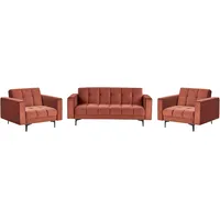 Beliani Beliani, Sofa Set Samtstoff hellrot Schlaffunktion Alnes
