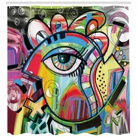 ABAKUHAUS Duschvorhang Bunte Kunst Eye 175 x 240 cm