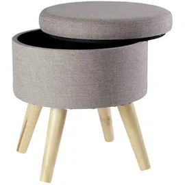 Echtwerk Hocker mit Stauraum Max EW-SH-0485 grau