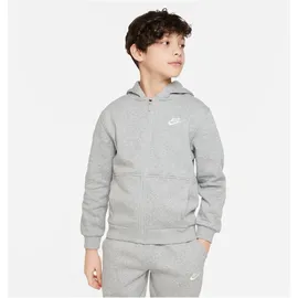 Nike Sportswear Club Fleece Kapuzenjacke Kinder 063 dk grey heather/base grey/white M 137-147 cm