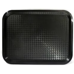 APS 6x Tablett MODERN 35 x 27 cm, Farbe: schwarz mit Stapelnocken, bedingt rutschfest,