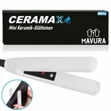 MAVURA Mini-Reiseglätteisen CERAMAX Mini Keramik Reise Glätteisen Lockenstab, Haarglätter Lockenwickler Turmalineisen weiß