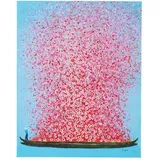 Kare Leinwandbild Flower Boat, Blau Pink 30x40cm