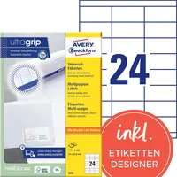 Avery Zweckform AVERY Zweckform Etiketten 70x33.8mm, weiß 100 Blatt