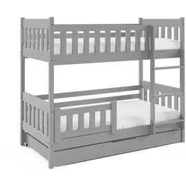 masseno Etagenbett LUCIA 80 x 160 cm Kiefer hellgrau silber