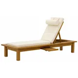 Xlmoebel Gartenliege Moderne Klappliege in Weiß mit bequemer Rückenlehne aus Holz, 1 St., inkl. Sitzkissen, Made in Europa weiß