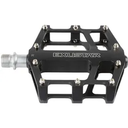 Exustar E-PB525 Fahrradpedale Aluminium Fahrrad Flat Pedale mit Pins CroMo Achse für BMX und Dirt Plattformpedale