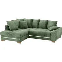 Ecksofa MR. COUCH "Nikita II, L-Form", grün (dolce 11 grün), B:243cm H:88cm T:190cm, Dolce (100% Polyester), Sofas, RGB-LED, Bluetooth-Soundsystem, wahlweise mit Bett, Bettkasten