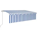 vidaXL Gelenkarmmarkise Automatisch mit Volant 6x3 m Blau und Weiß
