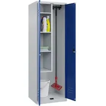 Californian Products CP Putzmittelschrank Classic Plus 080100-00 S10003 enzianblau, lichtgrau 4 Fachböden 60,0 x 50,0 x 185,0 cm, aufgebaut, 1 St.