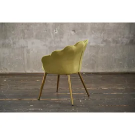 KAWOLA Esszimmerstuhl CARLA Velvet grün gold